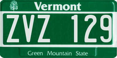 VT license plate ZVZ129