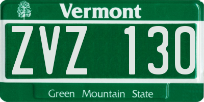 VT license plate ZVZ130
