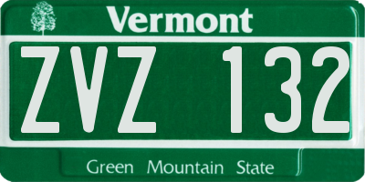 VT license plate ZVZ132