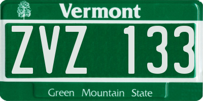 VT license plate ZVZ133