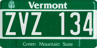 VT license plate ZVZ134