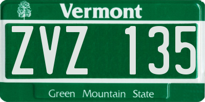 VT license plate ZVZ135