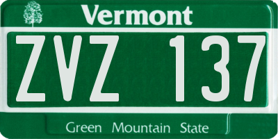 VT license plate ZVZ137