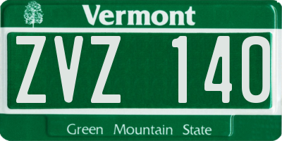VT license plate ZVZ140