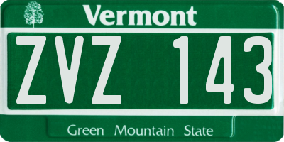 VT license plate ZVZ143