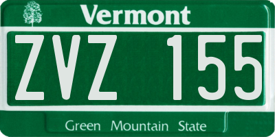 VT license plate ZVZ155
