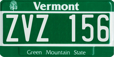 VT license plate ZVZ156