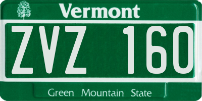 VT license plate ZVZ160