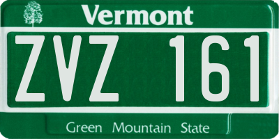 VT license plate ZVZ161