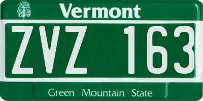 VT license plate ZVZ163