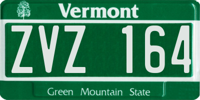 VT license plate ZVZ164