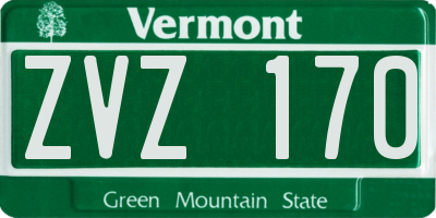 VT license plate ZVZ170