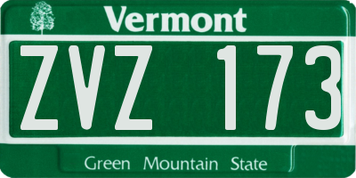 VT license plate ZVZ173