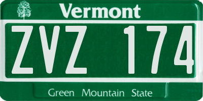 VT license plate ZVZ174