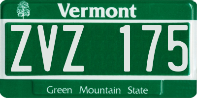 VT license plate ZVZ175