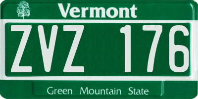 VT license plate ZVZ176