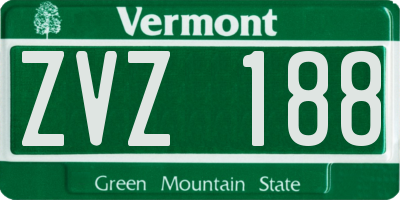 VT license plate ZVZ188