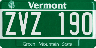 VT license plate ZVZ190