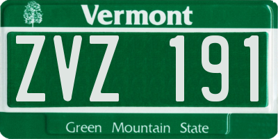 VT license plate ZVZ191