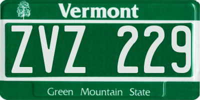 VT license plate ZVZ229