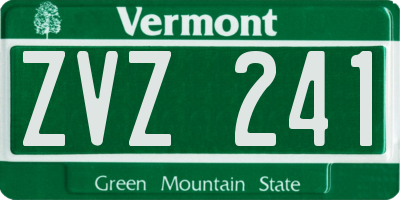 VT license plate ZVZ241