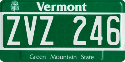 VT license plate ZVZ246