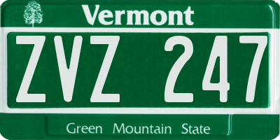 VT license plate ZVZ247
