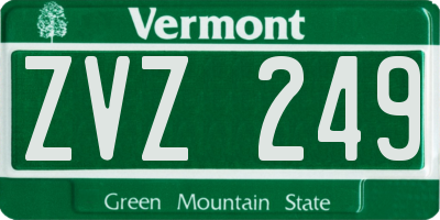 VT license plate ZVZ249
