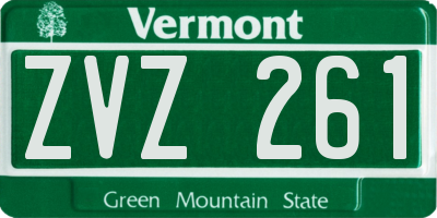 VT license plate ZVZ261