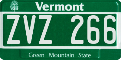 VT license plate ZVZ266