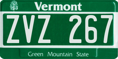 VT license plate ZVZ267