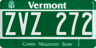 VT license plate ZVZ272