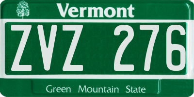 VT license plate ZVZ276