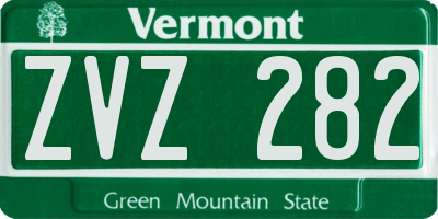 VT license plate ZVZ282