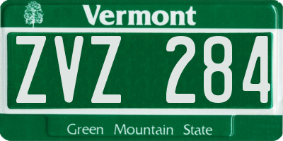 VT license plate ZVZ284