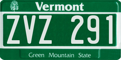VT license plate ZVZ291