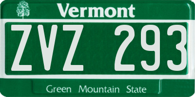 VT license plate ZVZ293