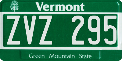 VT license plate ZVZ295