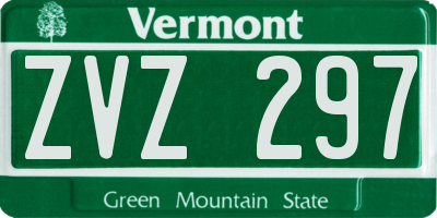 VT license plate ZVZ297