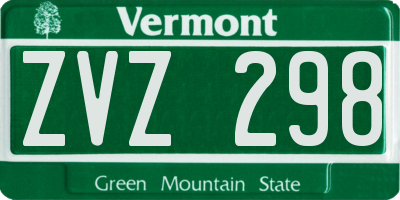VT license plate ZVZ298