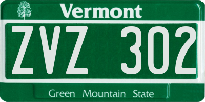 VT license plate ZVZ302