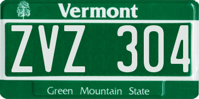 VT license plate ZVZ304