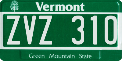 VT license plate ZVZ310
