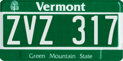 VT license plate ZVZ317