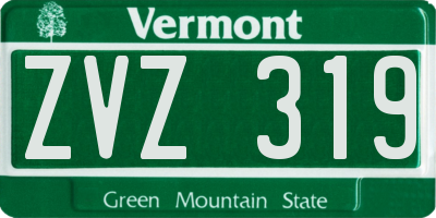 VT license plate ZVZ319
