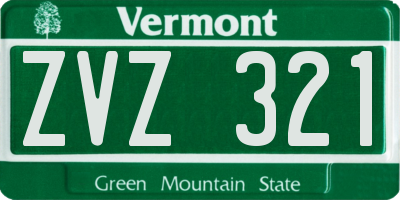 VT license plate ZVZ321