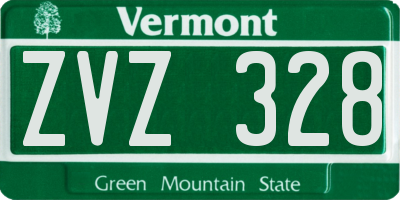 VT license plate ZVZ328