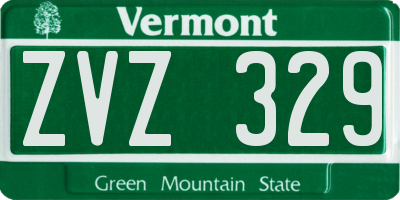 VT license plate ZVZ329