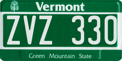 VT license plate ZVZ330