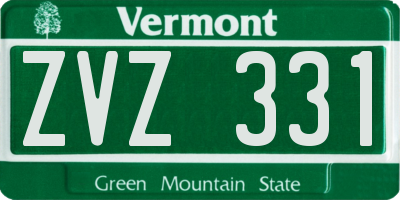 VT license plate ZVZ331